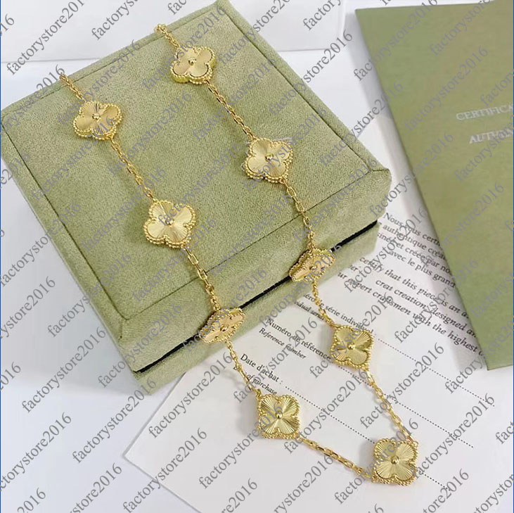 

Luxury Brand Classic Clover Designer Pendant Necklaces Jewelry 4 Four Leaf Sweet 10 Flower Mother of Pearl Shell 18K Gold Choker Necklace Birthday Christmas Gift
