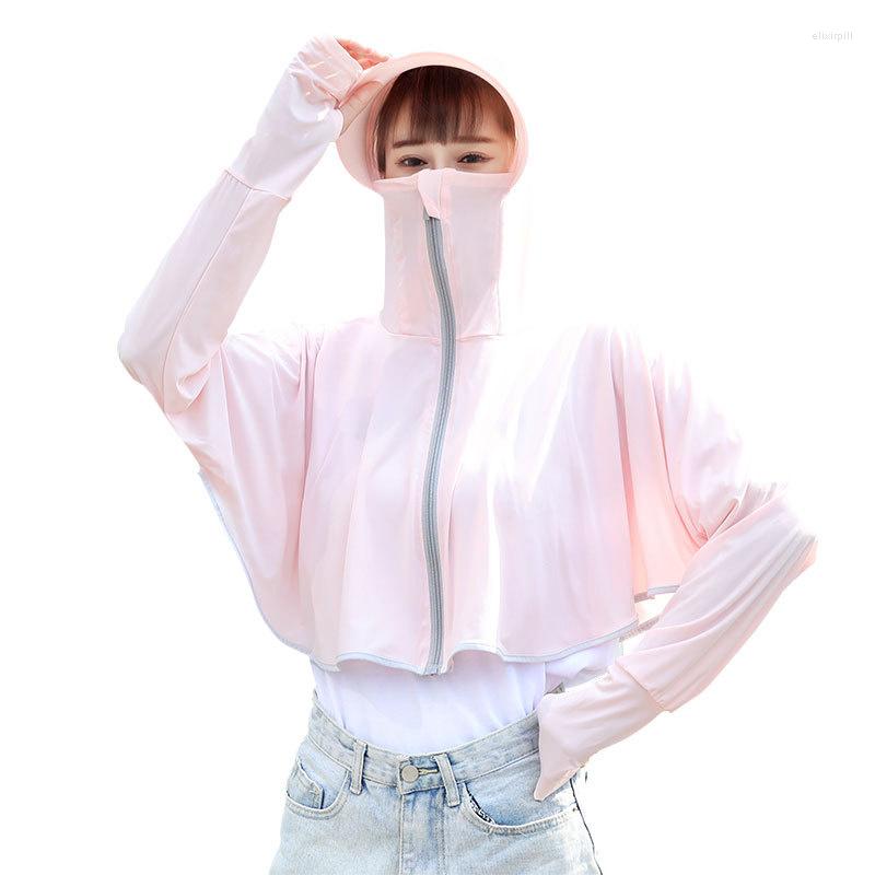 

Women's Trench Coats Sunscreen Clothes Women's Summer Cycling Breathable Outdoor Driving Shawl Top Wear, Sky blue