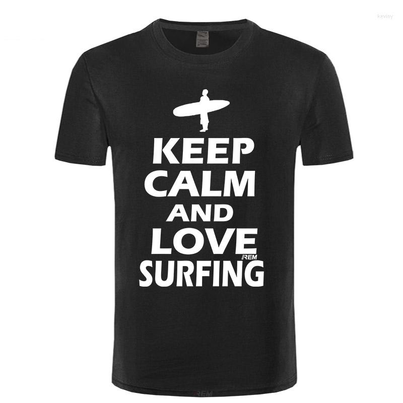 

Men' T Shirts KEEP CALM AND GO SURFINGER Fashion T-shirt O-Neck Short Sleeves Summer Casual Kitesurfing Boarding Tshirt, Red yellow