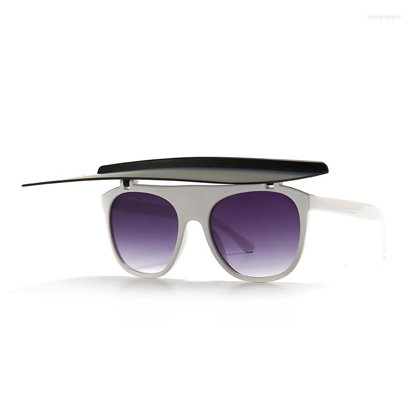 

Sunglasses Flip Flat Top Women's Versatile Retro Trend Sun Protection Wholesale