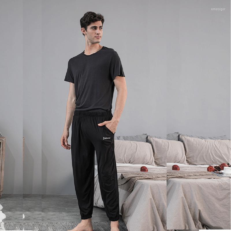 

Men's Sleepwear Plus Size Xxxl Men Pajama Sets Home Wear Couple Set Modal Cotton Pajamas Man Soft Lounge Sleep Clothes Long Pants, White pajama