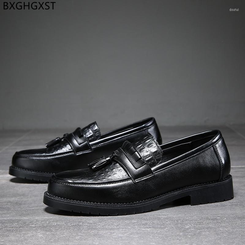 

Dress Shoes Men Fashion Crocodile Leather For Office 2022 Penny Loafers High Quality Chaussure Homme Zapatos, Black