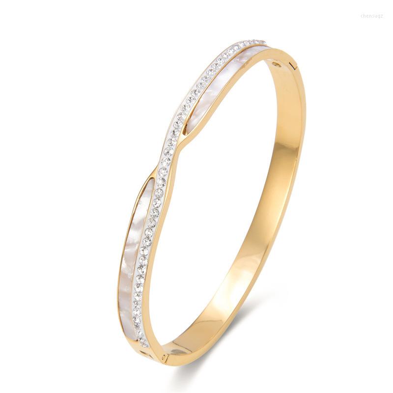 

Bangle Luxury Stainless Steel Women's Hand Bracelets 2022 Designer Wholesale Jewelry Dubai Charming Gold Plated Chirstmas Gift