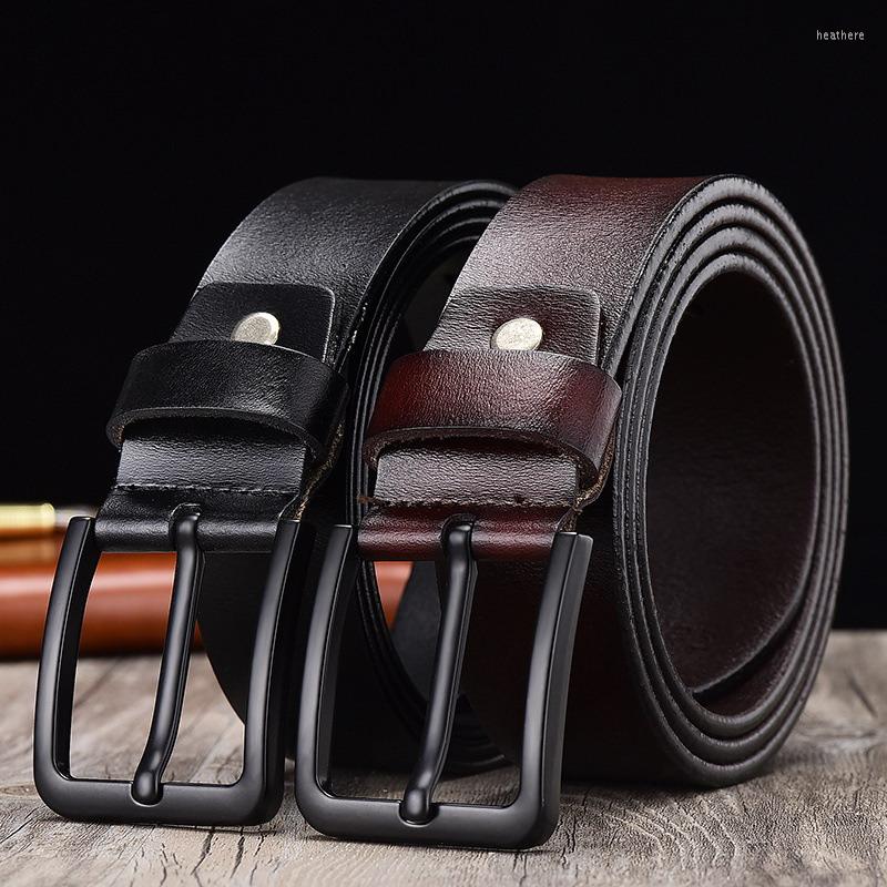 

Belts Classic Mens Business Leisure Fashion Black Metel Pin Buckle Leather Waist Strap Male Cowboy Casual Dress Office Cinto