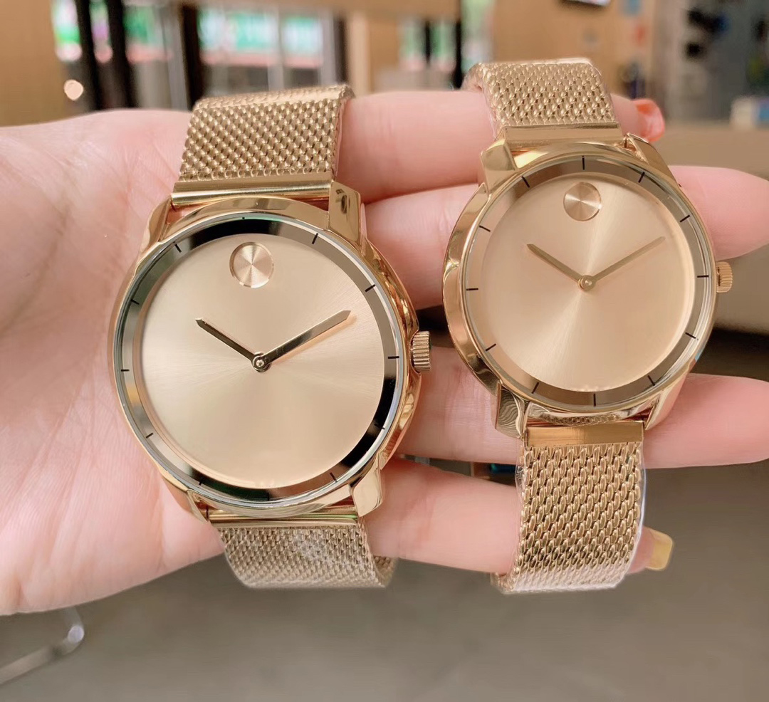 

Couple Fashion Designer Watch Wedding Date Business Activity Swiss Quartz Movement watchs 316L Fine Steel Weave Watch Band watches