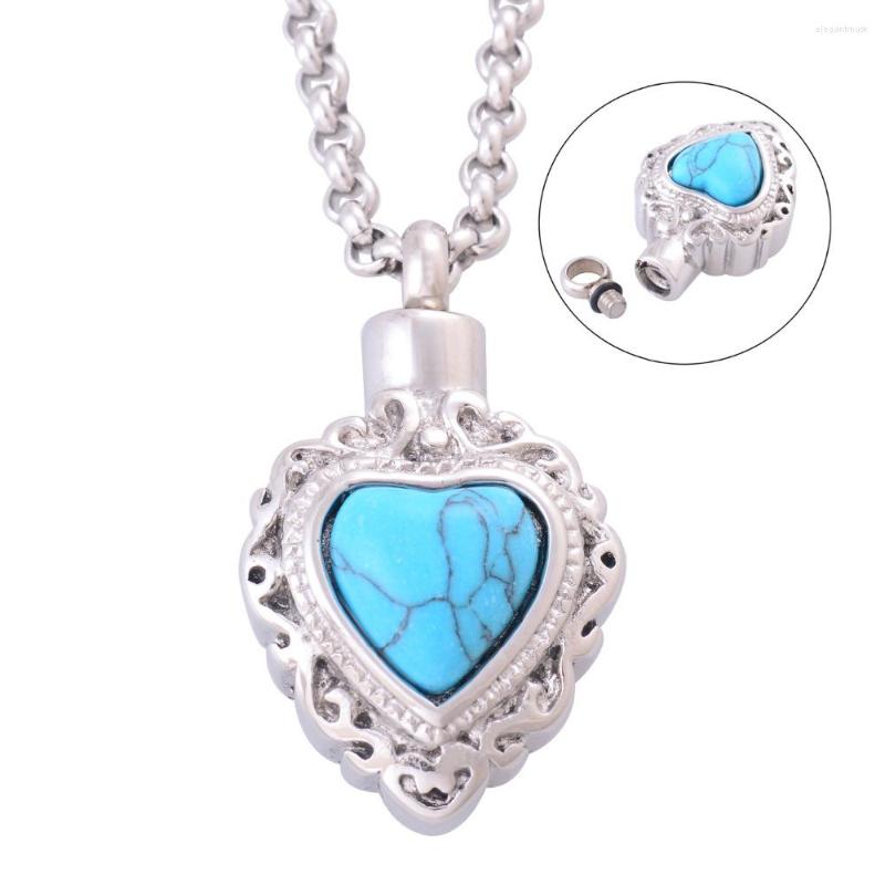 

Pendant Necklaces Women Heart Cremation Necklace 316L Stainless Steel Memory Jewelry Hair Warter Ashes Urns Keepsake 1032