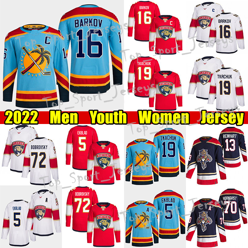 

#16 Aleksander Barkov Reverse Retro hockey jersey #5 Aaron Ekblad Panthers#19 Matthew Tkachuk Sergei Bobrovsky Patric Hornqvist Sam Reinhart Spencer Knight jerseys, Red women