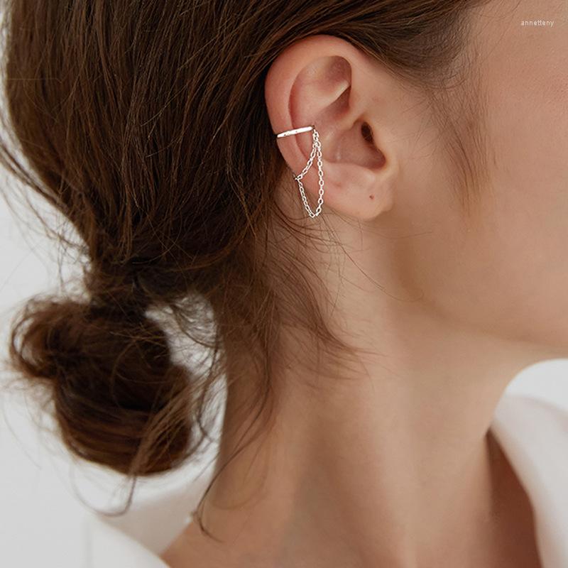 

Backs Earrings A Girl' No Pierced Ear Cuff Clip Chain Tassel On For Women Korean Jewelry Femme Earcuff Girl Gift