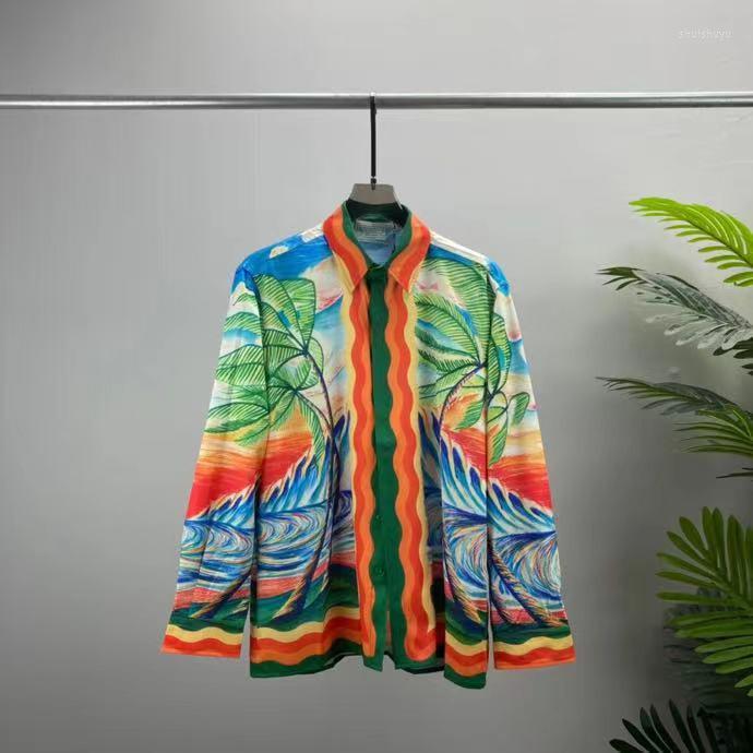 

Men's Casual Shirts L09876 Fashion Men's 2022 Runway Luxury European Design Party Style Clothing, Picture shown