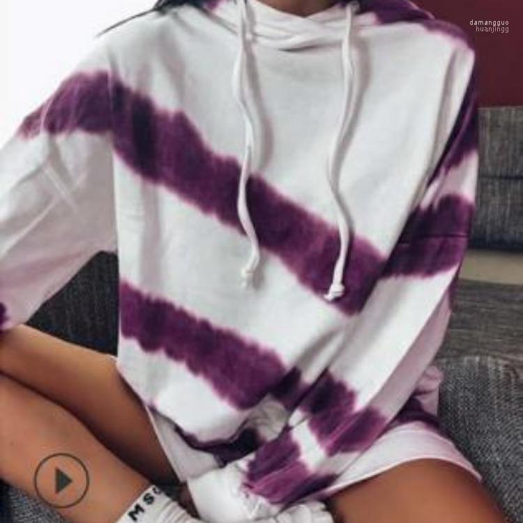 

Women' Hoodies Women' & Sweatshirts 2022 European And American Autumn Fashion Tie-dyed Long-sleeved Cap Jacket Loose Leisure Sports, Blue