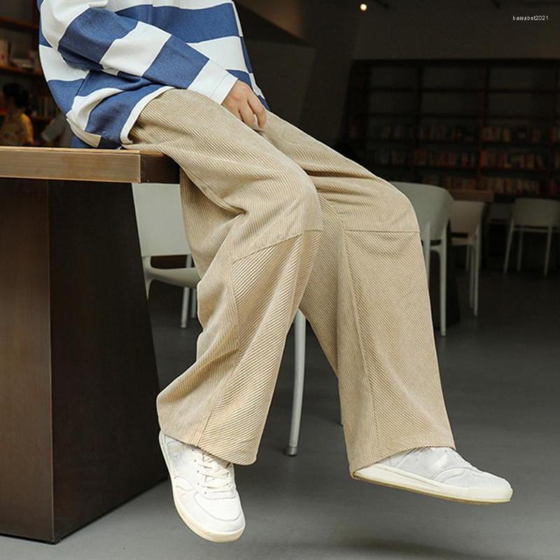 

Men's Pants Bottoms Casual Relaxed Fit Baggy Autumn Mid Rise For Daily Wear, Black