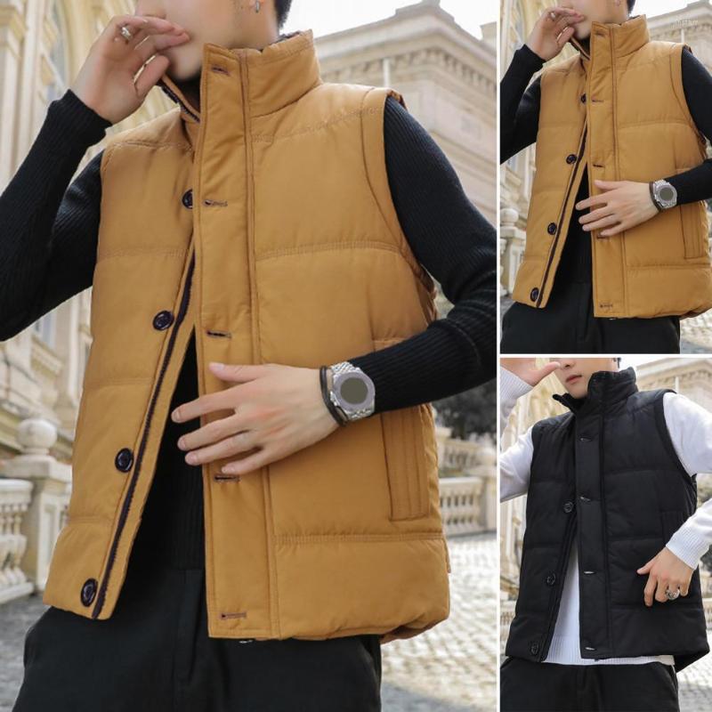 

Men's Vests Trendy Men Vest Teenagers Thicken Single Breasted Waistcoat Buttons Super Soft Jacket For Fishing, Yellow