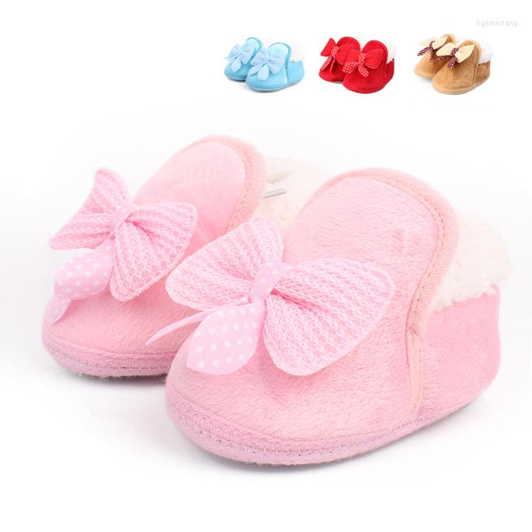 

Boots Baby Winter Fashion Born Infant Girls Boys Shoes Bow-knot Fur Ankle Length Warm Snow, Pk