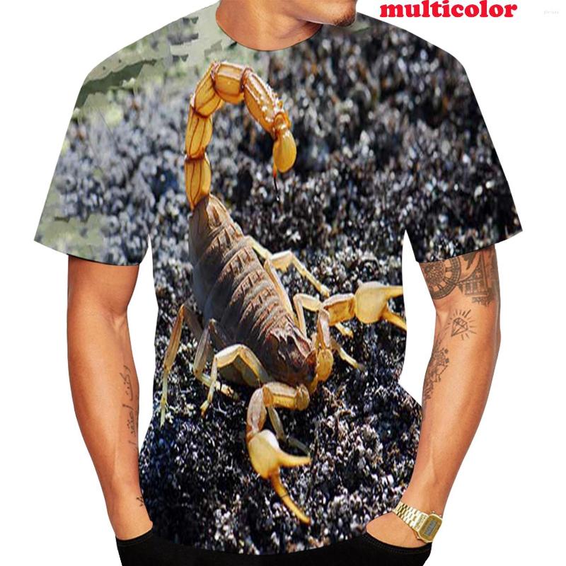

Men's T Shirts 2022 3d Print Shirt Fashion Men Short Sleeve T-shirt Hip Hop Streetwear Funny Scorpion Printed, Beige