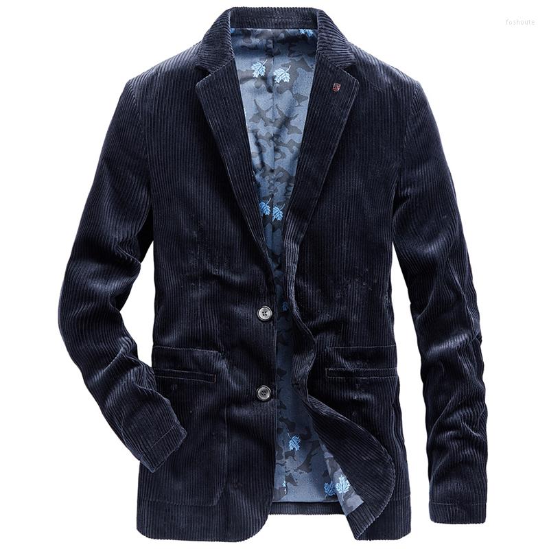 

Men's Jackets Spring Autumn Jacket Men Fashion Corduroy Handsome Middle-aged Loose Personality Slim Business Suit Coat Clothing Casual, Brown