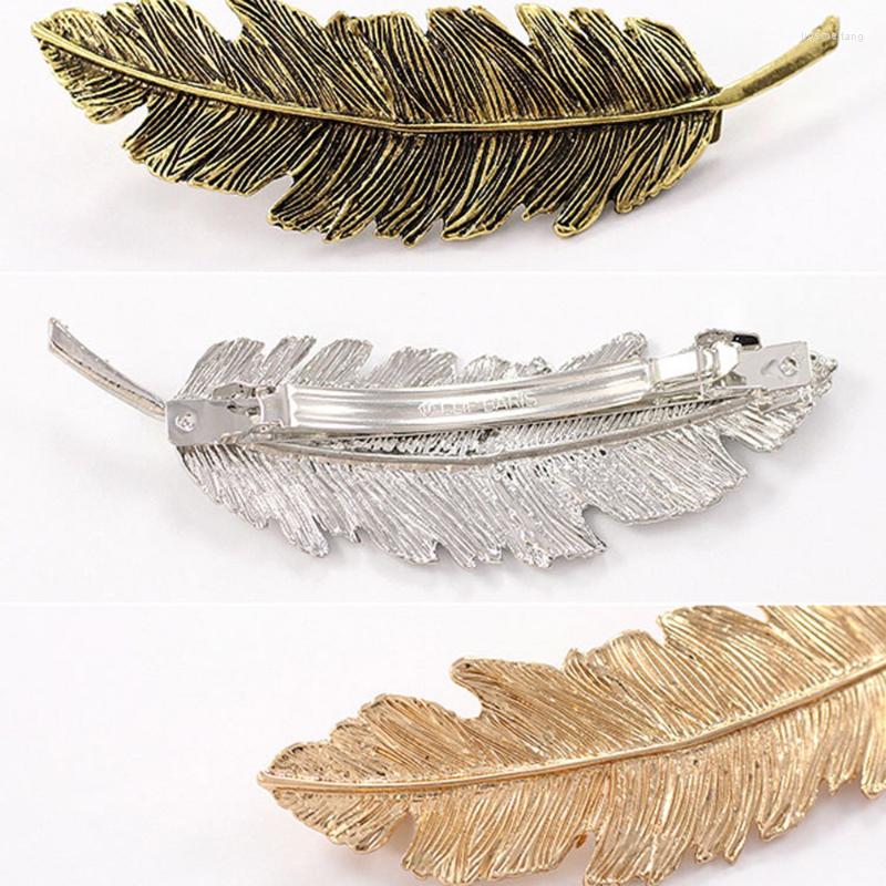 

Hair Accessories 1Pc Vintage Metal Leaf Feather Clip Girls Hairpin Princess Barrette Hairpins For Women Styling Tools, Silver