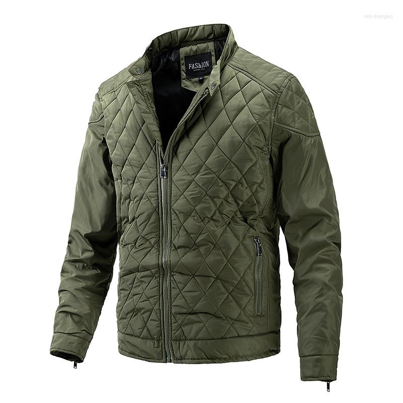 

Men's Vests Army Green Bomber Jacket Men Autumn Casual Coat Quilting Pattern Military Small Size Slim Thin People, Black