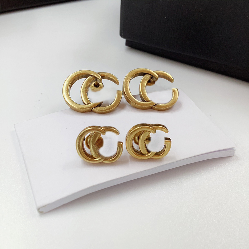 

Women Classic Stud Earring Titanium Sport Accessories Fashion Gold Eardrop Vintage Hollow Letter Earrings Personality Party Jewelry