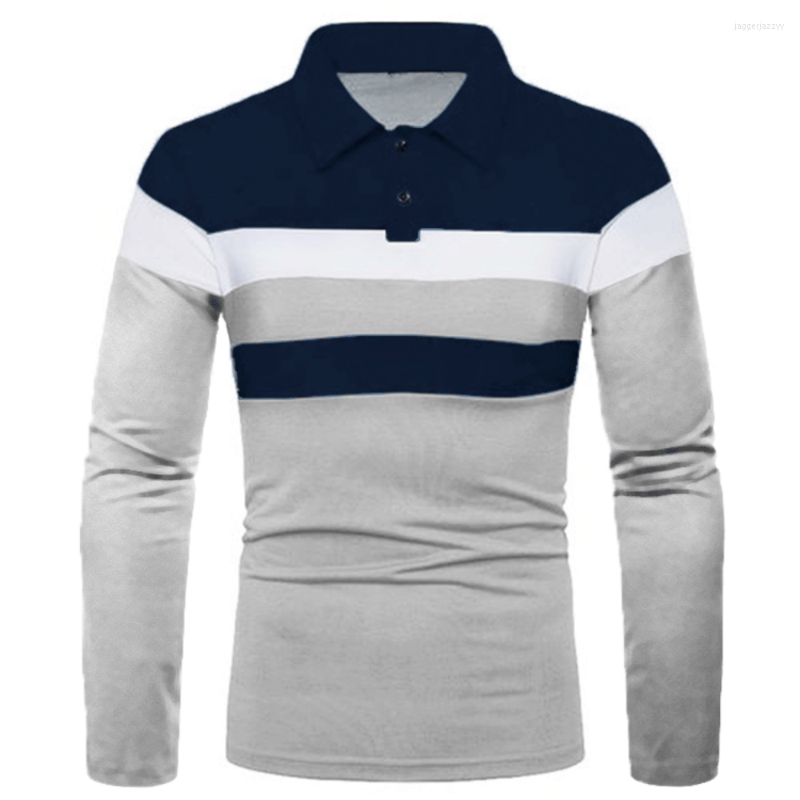 

Men's Polos Long Sleeve Lapel Shirt Men's Slim Fit Business Casual Sport T Tops Plus SIZE, Red navy