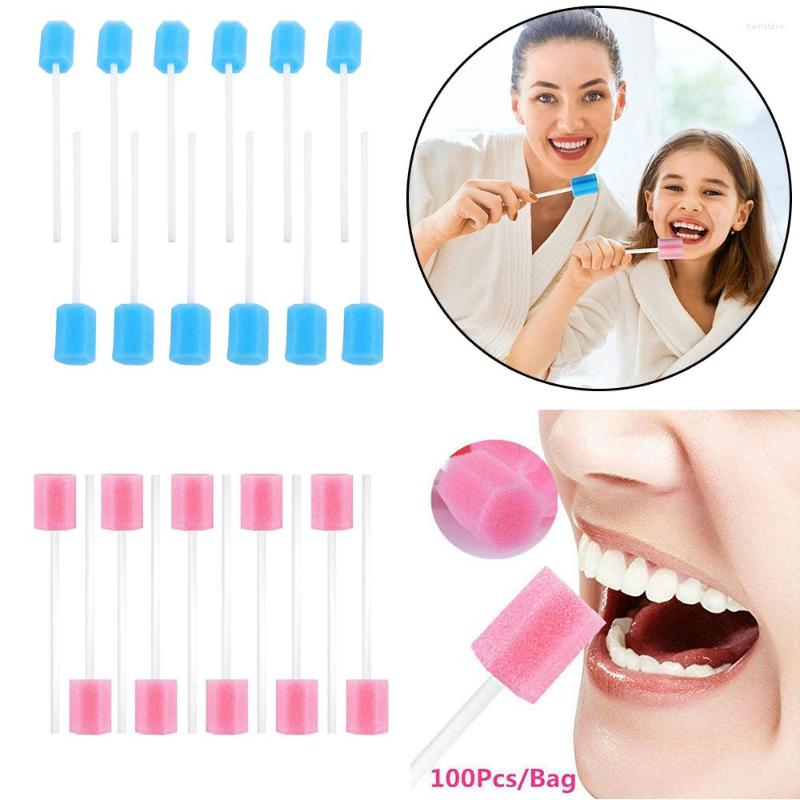 

Makeup Sponges 100pcs Disposable Sponge Swab Tooth Cleaning Mouth Swabs With Stick Head Microbrush Cotton Buds