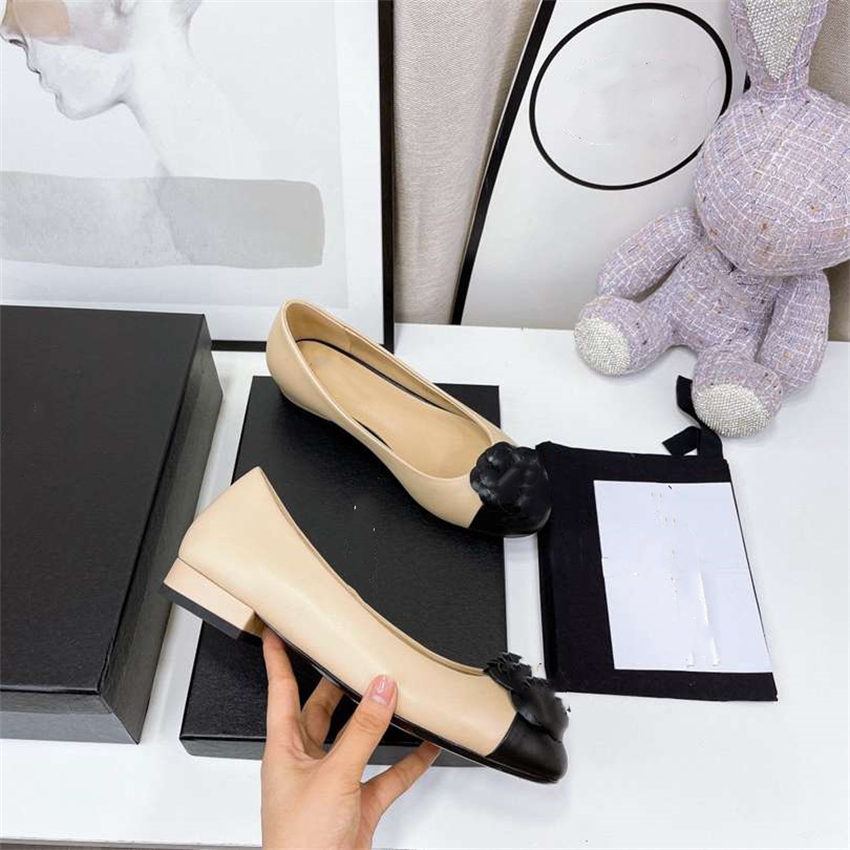 

Fashion Dress Shoes Women Leather Channel High Heel Metal Buckle Letter Logo Wedding Party Business Casual Flat Shoes 01-021