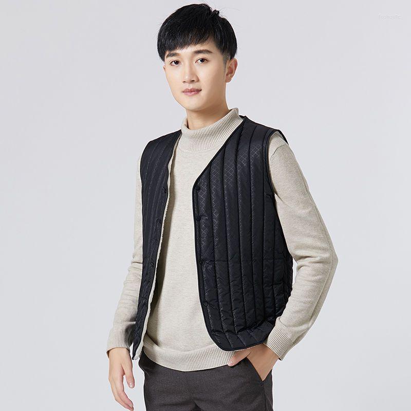 

Men's Vests 2022 Men Vest Autumn And Winter Casual Fashion Sleeveless Jacket Warm Cashmere Male Thick Waistcoat Q33, Black