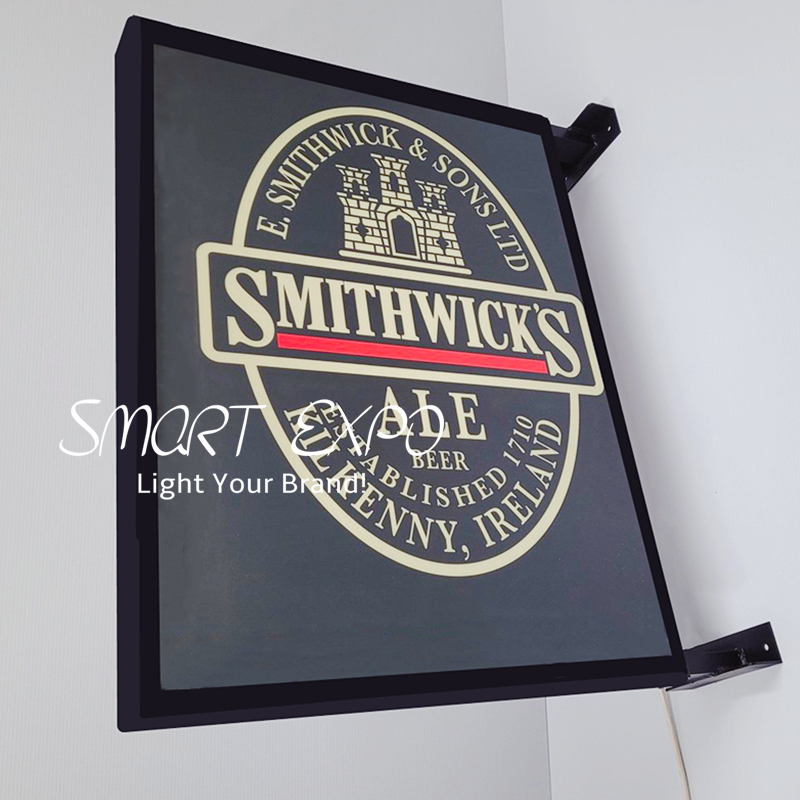 Wall Projecting Lightbox 60x100cm Advertising Display Board Waterproof Double-Sided Magnetic Panels Wall Projection Mounting with Wooden Case Pac-image-816641972