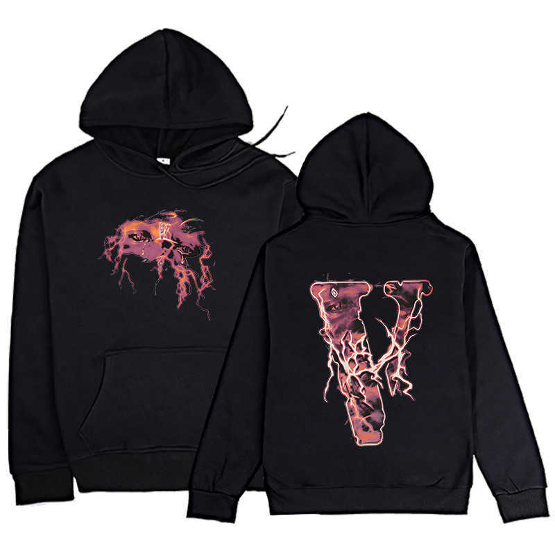 

Men's Hoody Vlo One Fashion Designer Trendy Sweater Plush Oversize Hoodie Pullover Hip-hop Singer Casual Hoodies Cotton Terry Friends Long Sleeve, Red