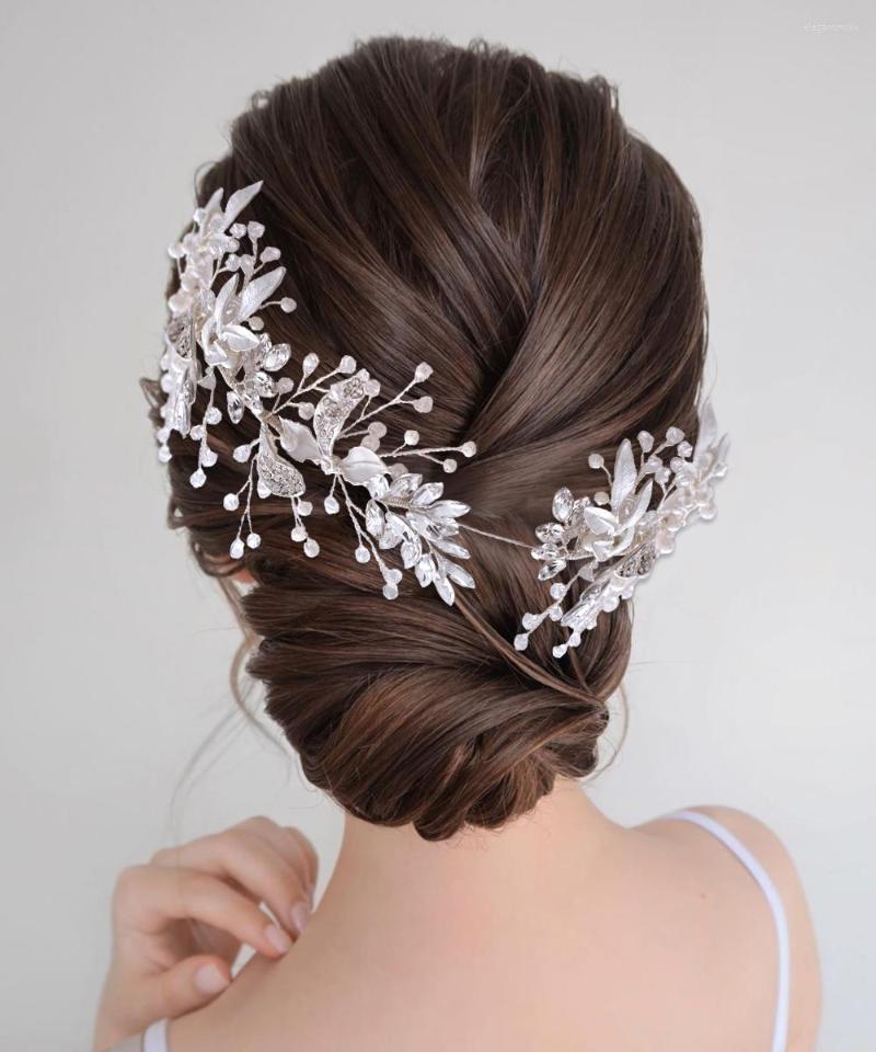 

Headpieces Fascinator Hair Jewelry For Bride Rhinestone Bridal Headpiece Flower Accessories Women Crystal Headdresses
