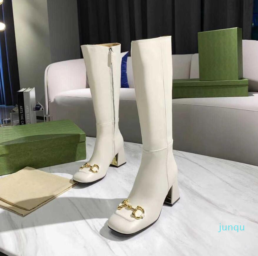 

Women High Heel knee Boots Fashion Highs Ankle Boot Top Designer Ladies Genuine Leather Martin Booty woman thick, 1 7.5cm