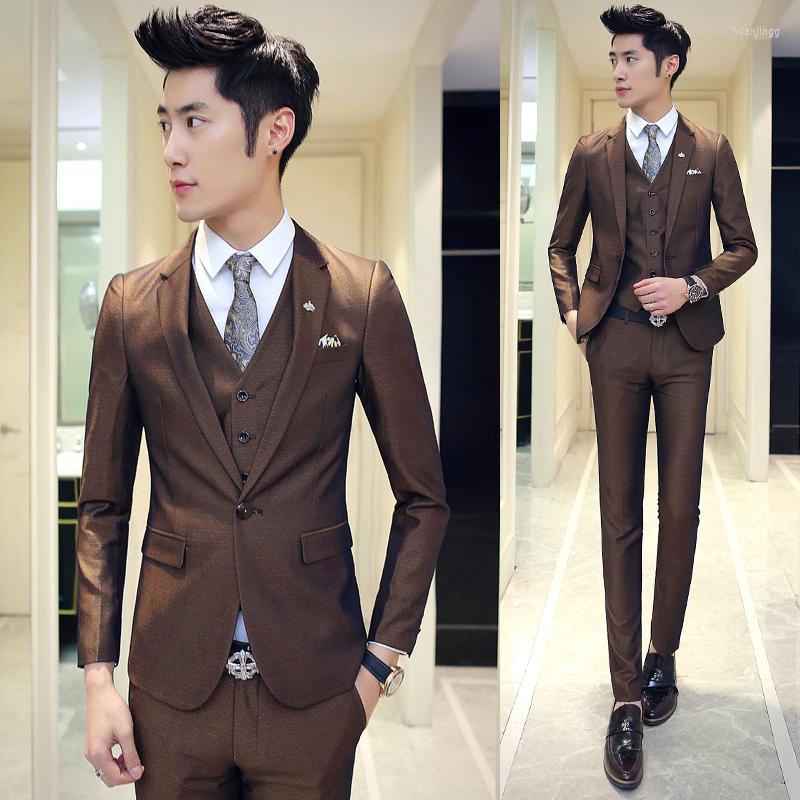 

Men's Suits Suit Small Han Edition Cultivate Morality Man Three-piece Career SJT30 - P260 Wedding Dresses, See chart