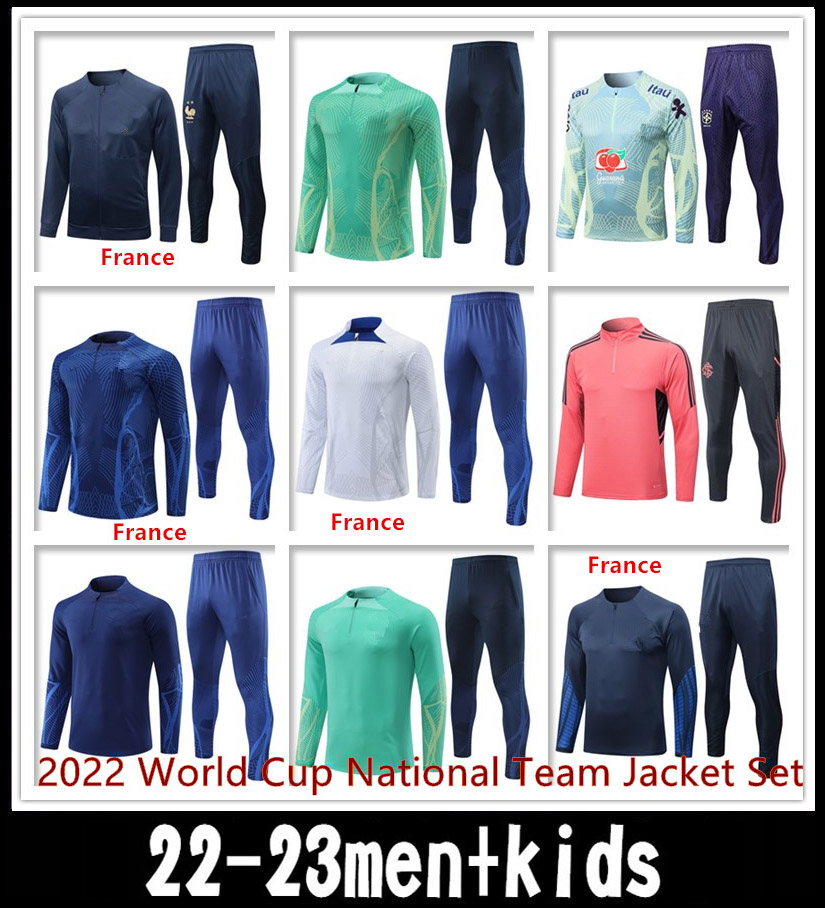

top 2022 World French Jacket training suit soccer jersey cup BRAZIL tracksuit equipe de Full Sets kit Men chandal Francia Maillot foot 22 /23, Yellow