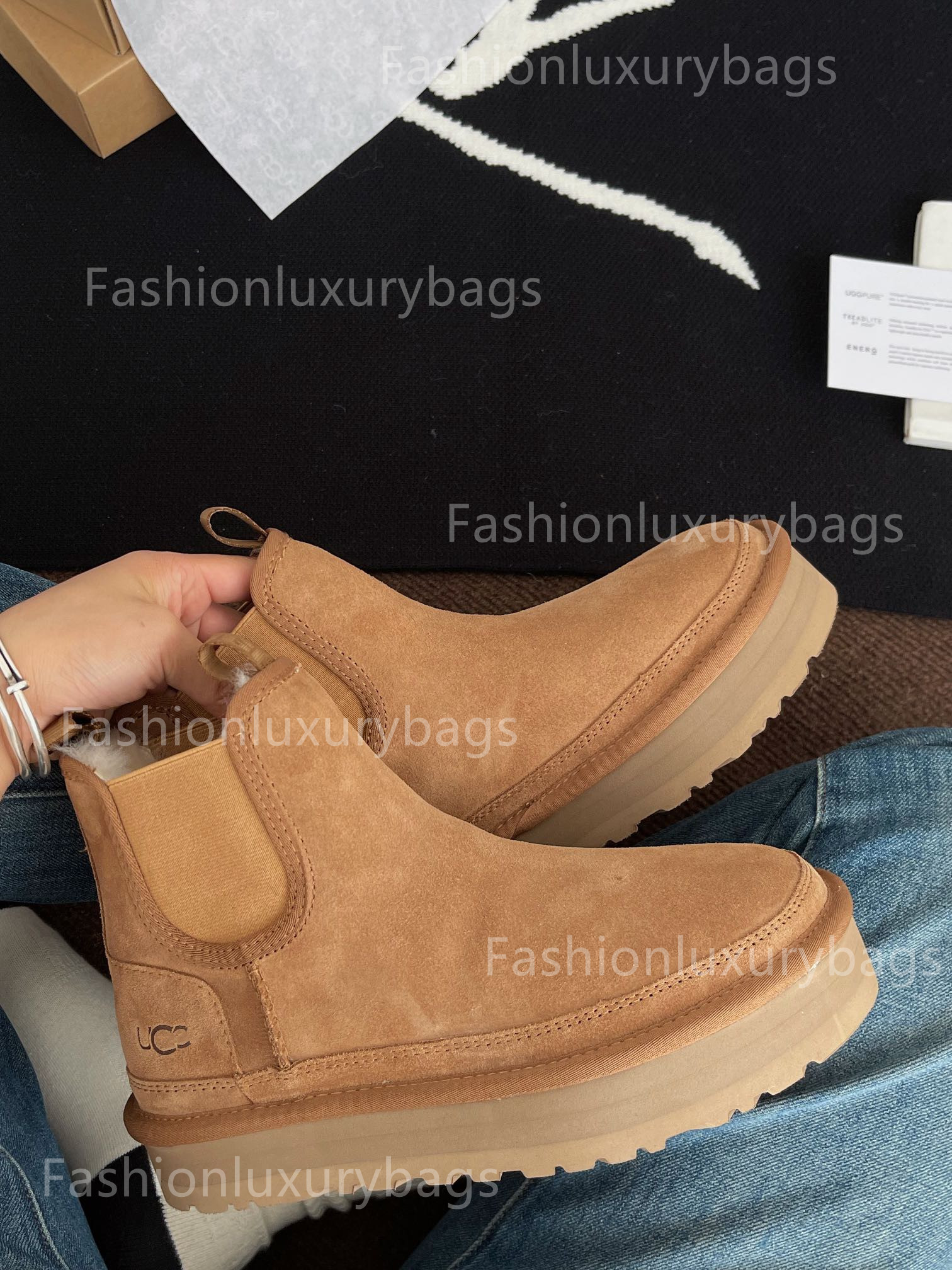 

Autumn/Winter 2022 new women's boots Chunky Chelsea Women Men Snow Boots Real Leather Thick Bottom Brown Slip-on Australia Australian Booties Winter Bottes AAA, Make up the difference