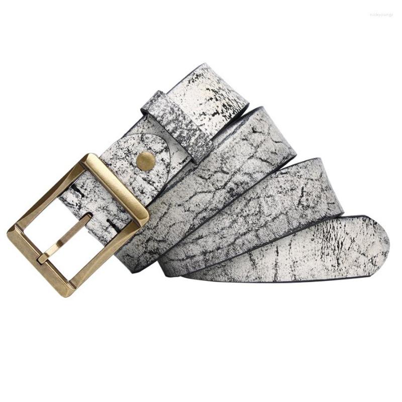 

Belts 3.8CM Fashion Men High Quality Genuine Leather Belt Luxury Designer Copper Buckle Strap Male Jeans For Man Cowboy, Gray