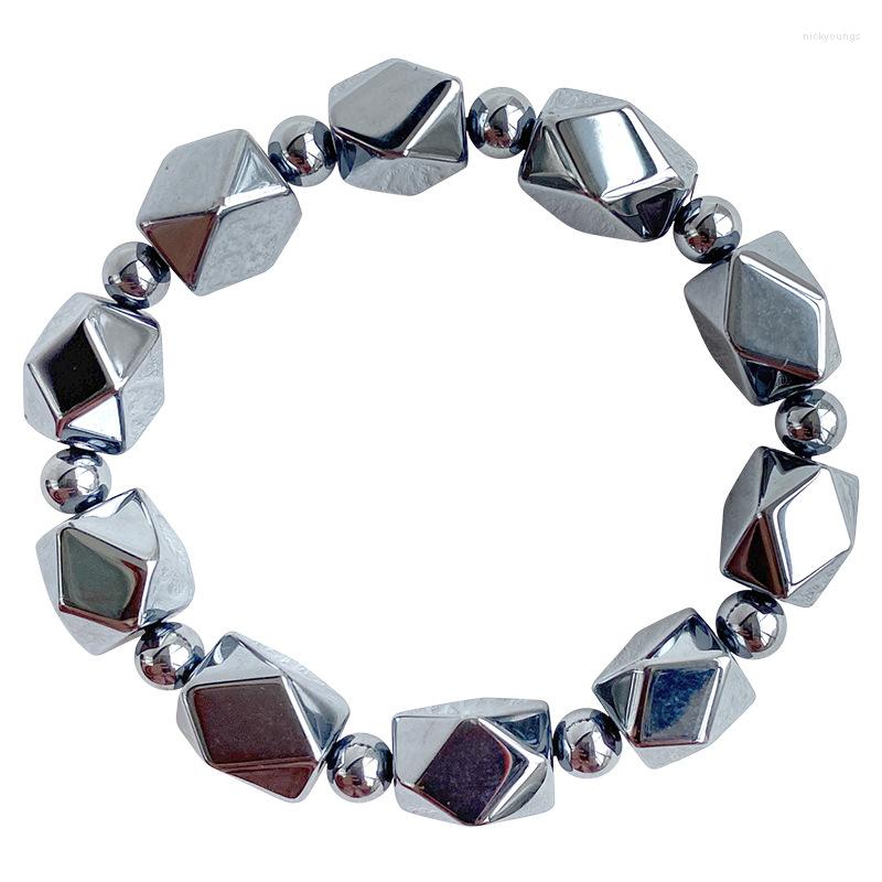 

Strand Wholesale Terahertz Natural Stone Bracelet Faceted Star Beads Bracelets For Women Men Couple Crystal Fashion Jewelry