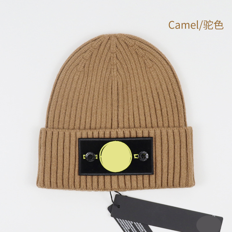 

Designer Stone black beanie Winter Knitted Beanie Woolen Hat Women Chunky Knit Thick Warm faux fur pom Beanies Hats Female Bonnet Caps 13 colors, 15