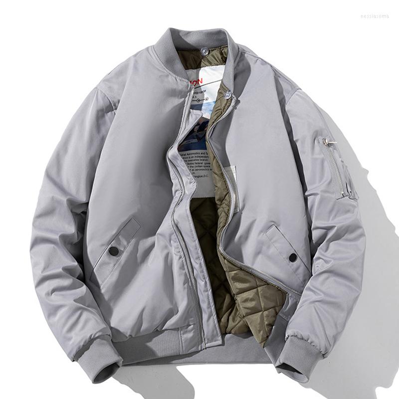 

Men's Jackets Fashion Bomber Jacket Men Spring Autumn Cotton Liner Hip Hop Warm Streetwear Military Coats Flight Pilot Women, Black