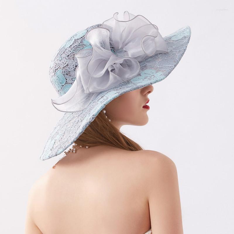 

Wide Brim Hats Lace Flower Eaves Sunscreen Sun Shade Cap Female Summer Seaside Protection Hat Foldable Korean Version Cool Women Caps H6517, Styleh