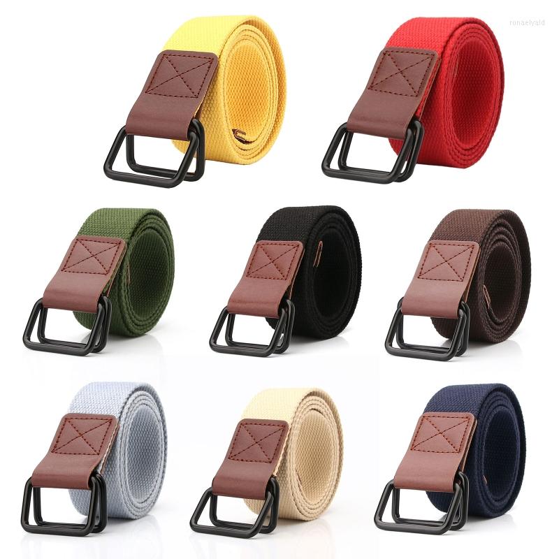 

Belts Fashion Ladies Canvas With Double Buckle Waist Belt For Dress Pants, Black