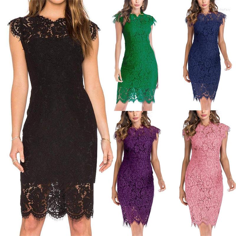

Casual Dresses Dress For Women Solid Color Lace Slim Package Hip Sexy Women, White