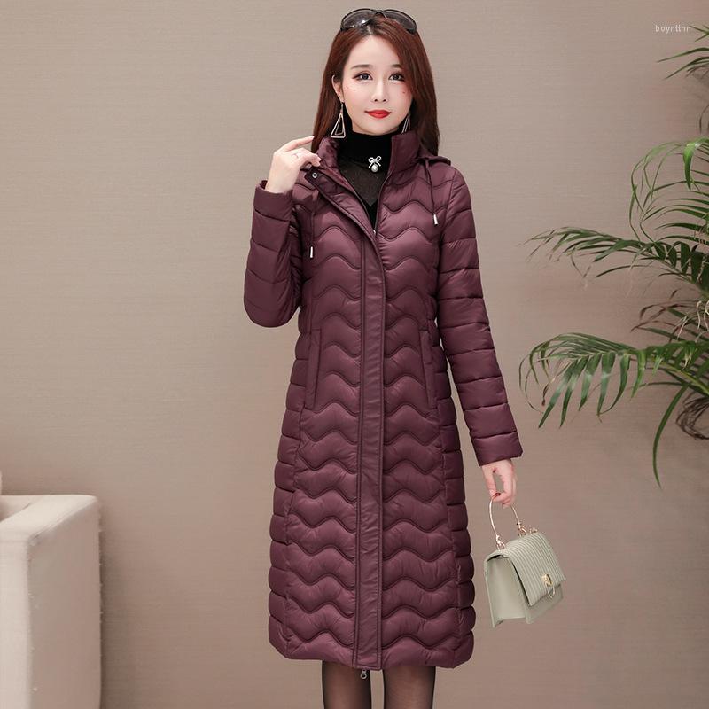 

Women's Down -5XL Women Midum-length Jacket Warm Windproof Parka Outerwear Lightweight Casual Hooded Winter 2022 Padded, Black