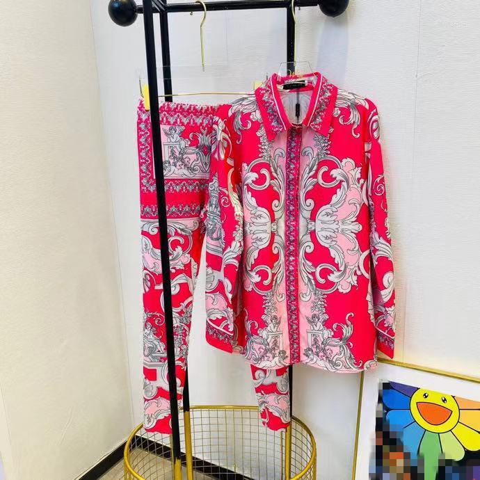 

Women' Two Piece Pants R09173 Fashion Women' Sets 2022 Runway Luxury European Design Party Style Clothing, Picture shown