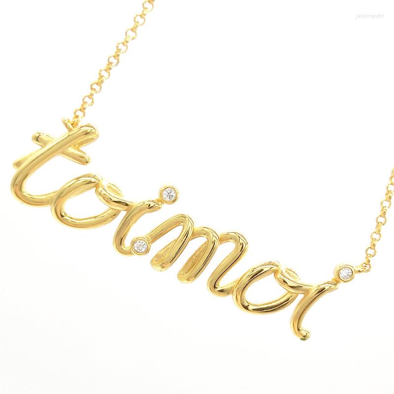 

Pendant Necklaces Simple English Letter Necklace Gold Color Choker Adjust Chain Korean Style Women Jewellery ZK50