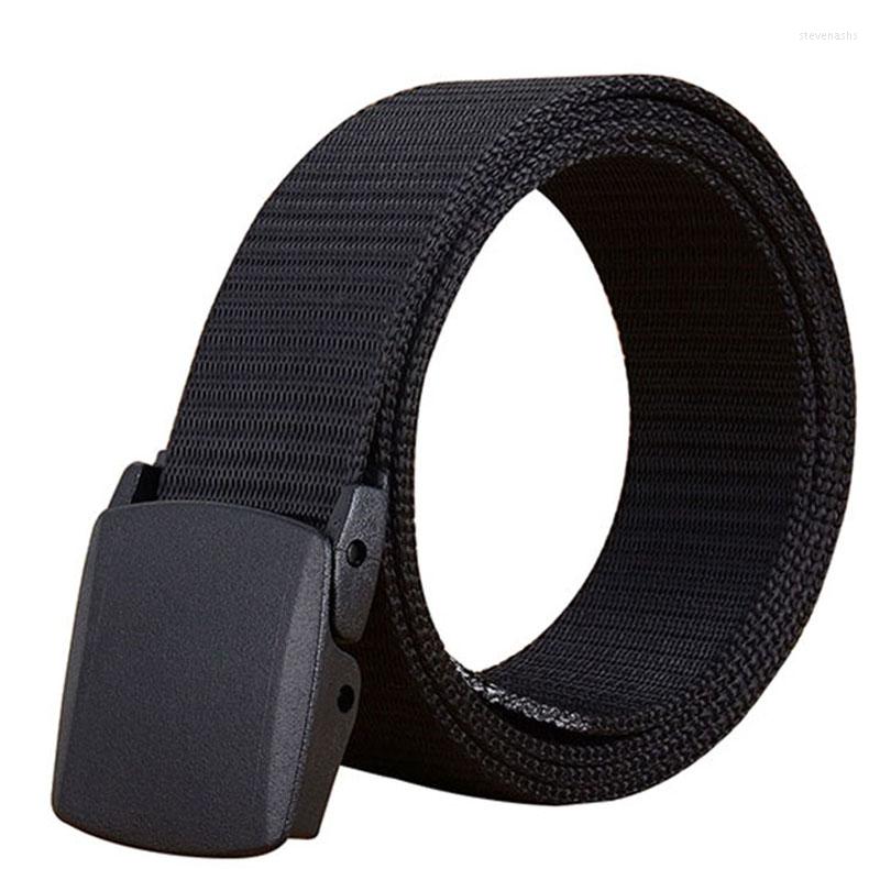 

Belts Trend Unisex Belt Automatic Buckle Casual Outdoor Sport Prevent Allergy Canvas Plastic Without Metal, Black