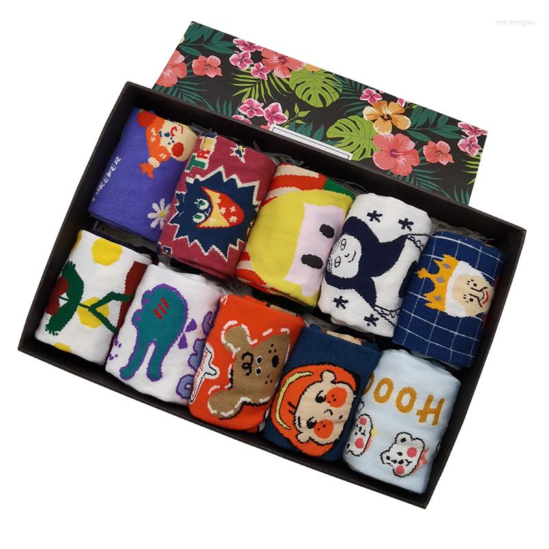 

Men's Socks 10 Pairs/Pack Men Woman Funny Squared Colorful Cotton Fun Lovely Cartoons Novelty Casual Crew, 10 pairs of packages