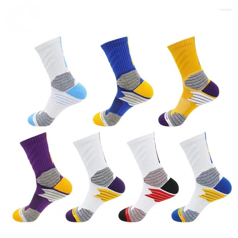 

Men's Socks Fashion Men Basketball Anti Slip Middle Tube Actual Sport Thickened Towel Bottom Sox All Seasons Outdoor Accessory, 1pair 03