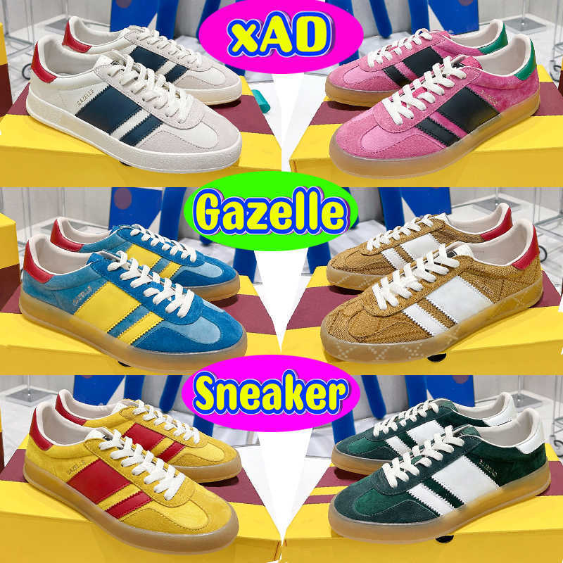 

Casual Shoes Mens Sneakers Womens Trainers White Suede Blue Green Red Velvet Blue Silk Beige Ebony Canvas Fashion Gazelle Sneaker Xad Men, 4# green velvet