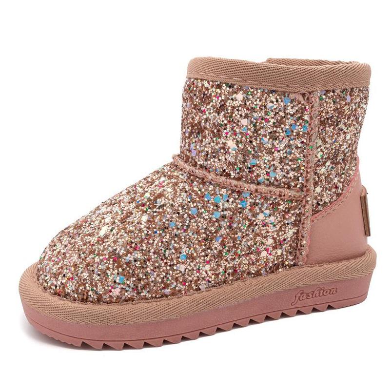 

Boots Baby Shoes Kids Casual Footwear Children Glitter Sequin Snow Winter Tall Boys Girls Big E13878, C3