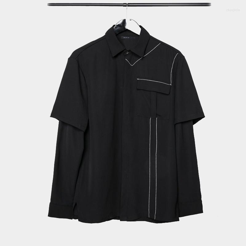 

Men's Casual Shirts Seak Men Owen High Street Hip Hop Punk Rock Style Long Sleeve Men's Clothing Male Spring Full, Black