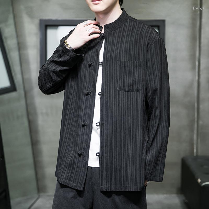 

Men's Casual Shirts Chinese Traditional Dress Plus Size Shirt Men Clothing Loose Cotton Linen Long Sleeve Oversized Black Thin Coats Tops